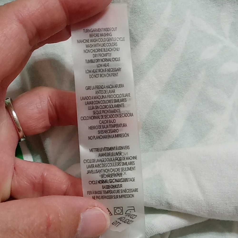 CALVIN KLEIN Womens Dress Maxi LARGE WHITE GREEN Resort Vacation Casual Preowned - Picture 7 of 11